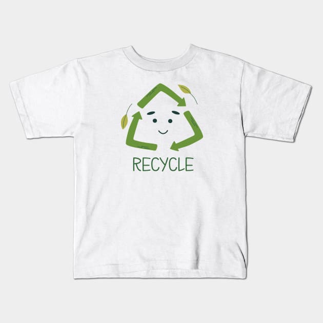 Recycle symbol Kids T-Shirt by DanielK